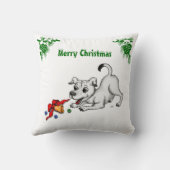 Coussin Joyeux Noël ! Chiot avec Bell et Ball (Verso)