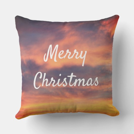 Coussin Joyeux Noël Coucher de soleil Ciel Nuages Nature C (Verso)