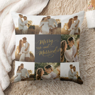 Coussin Joyeux Noël de mariage personnalisé