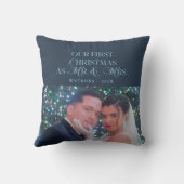 Coussin Joyeux Noël de Nouveaux Mariés Photo  (Verso)