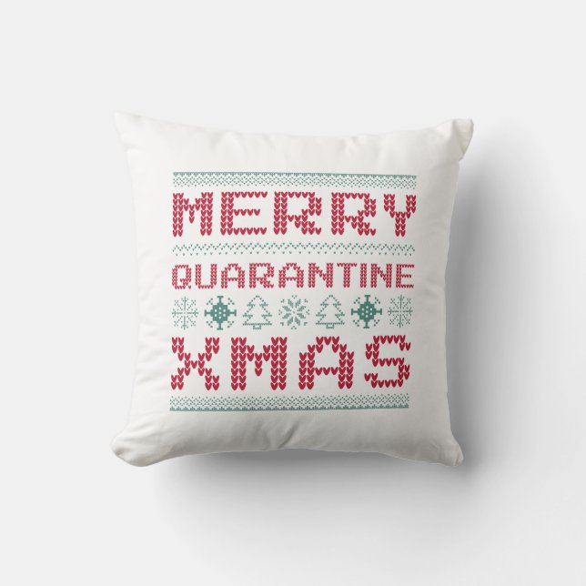 Coussin Joyeux Noël de quarantaine (Recto)