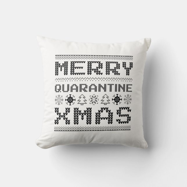 Coussin Joyeux Noël de quarantaine (Recto)
