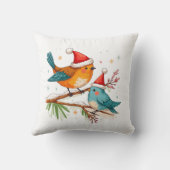Coussin Joyeux Noël Deux oiseaux amoureux (Verso)