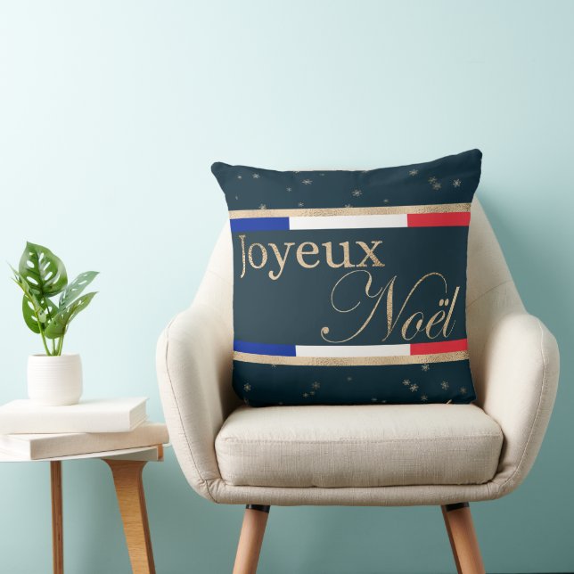 Coussin Joyeux Noël Drapeau Français Noël (Chaise)