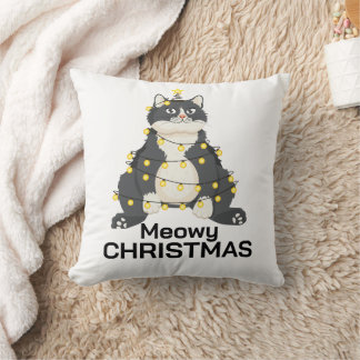 Coussin Joyeux Noël drôle Festif Amoureux des chats Animau