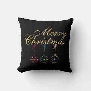 Coussin Joyeux Noël Élégant Art de Flocon de Neige