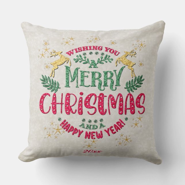 Coussin Joyeux Noël et Bonne Année  (Recto)
