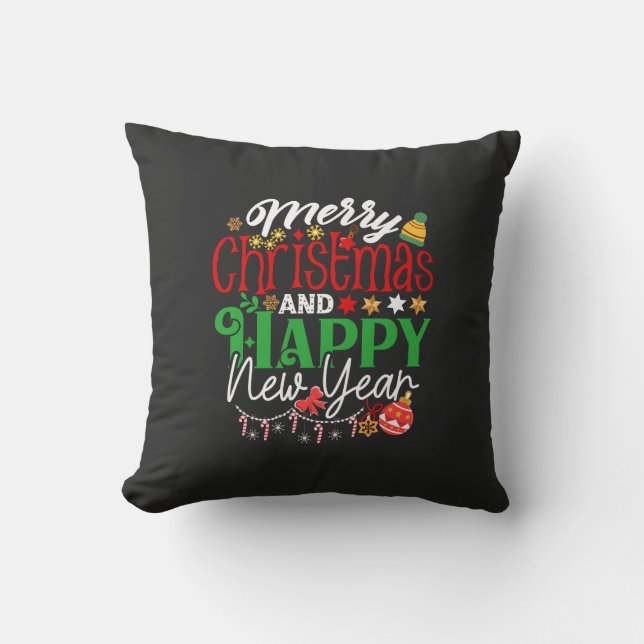 Coussin Joyeux Noël et Bonne Année (Recto)