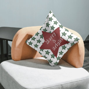 Coussin Joyeux Noël et Motif étoile brillant