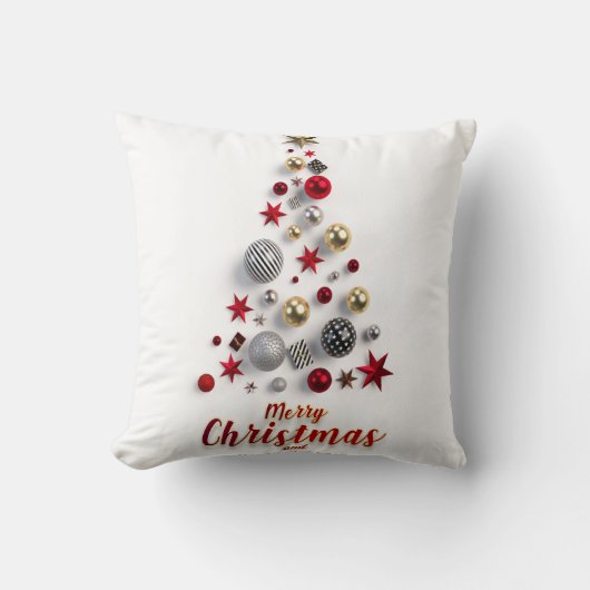 Coussin Joyeux Noël et saison d'hiver (Recto)