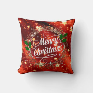 Coussin Joyeux Noël étincelant et brillant