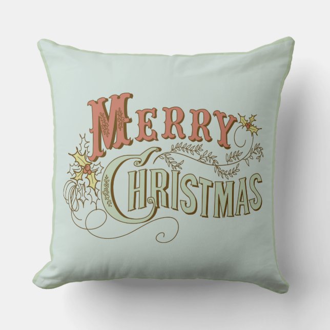 Coussin Joyeux Noël Fancy Texte Design 2 (Recto)