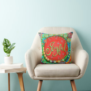 Coussin Joyeux Noël Festif Fun Joyeux et lumineux