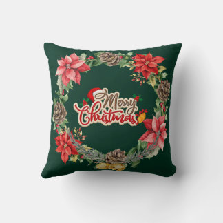 Coussin Joyeux Noël Floral