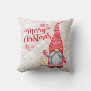 Coussin Joyeux Noël, Flou bokeh, Nain mignon