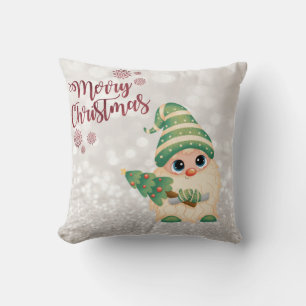 Coussin Joyeux Noël, Flou Cinétique Pailleté, Arbre de Noë