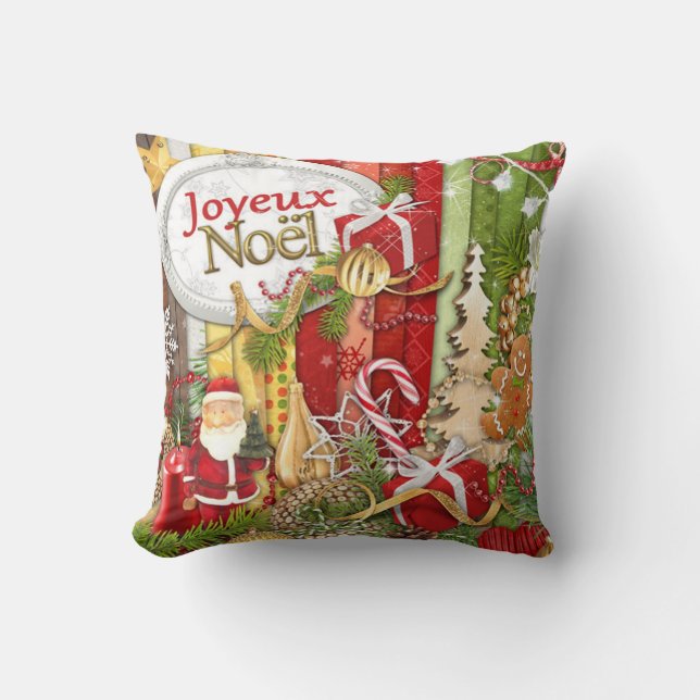 Coussin Joyeux Noel ( French Joyeux Noël ) (Recto)