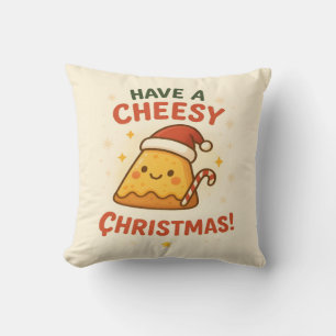 Coussin Joyeux Noël Fromage Funny Amoureux de Pizza Noël