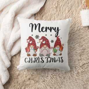 Coussin Joyeux Noël Gnomies Gnomes de Noël