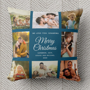 Coussin Joyeux Noël Grand-mère Instagram Photo Collage