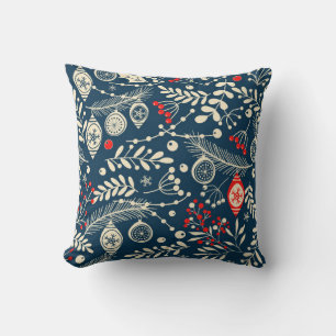 Coussin Joyeux Noël, Joyeux Nouvel An sans couture motif w