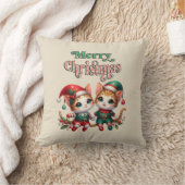Coussin Joyeux Noël Kitten Elves (Couverture)