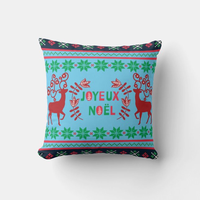 Coussin Joyeux Noel lance l'oreiller (Recto)