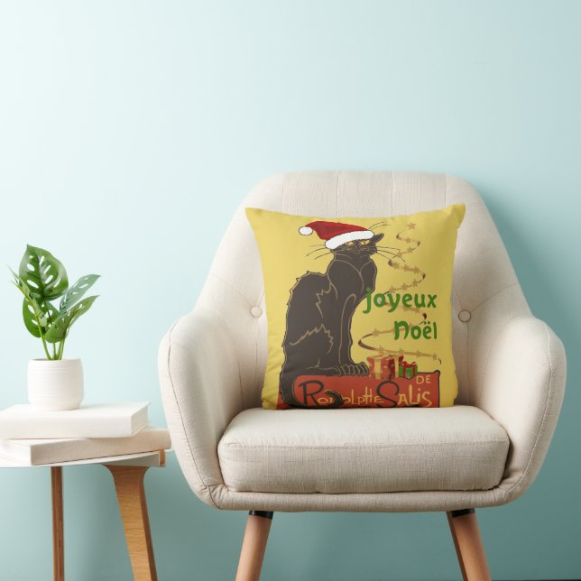 Coussin Joyeux Noel Le Chat Noir Parodie de Noël  (Chaise)