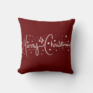 Coussin Joyeux Noël lettrage et bébé famille
