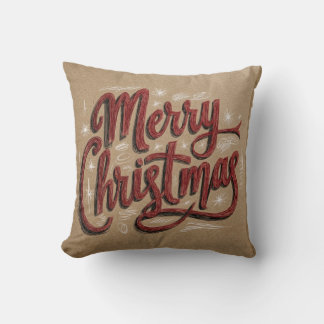 Coussin Joyeux Noël lettrage manuel