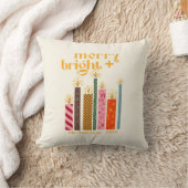Coussin Joyeux Noël Merry + Bright illustré à la main (Couverture)