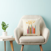 Coussin Joyeux Noël Merry + Bright illustré à la main (Chaise)