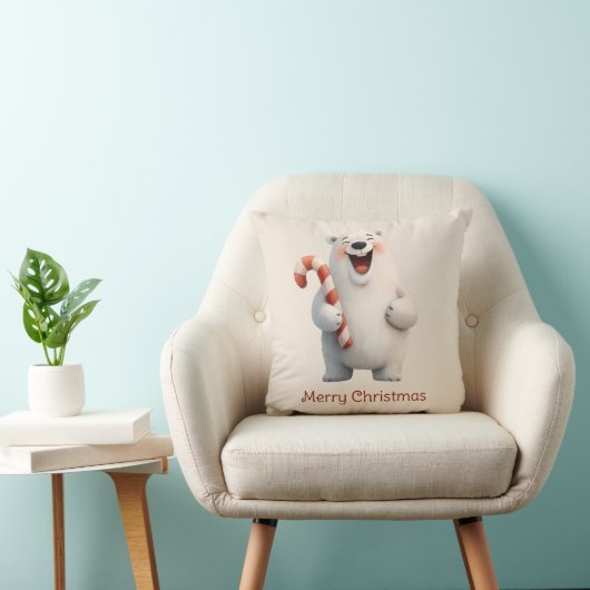 Coussin Joyeux Noël mignon Ours Polaire Design (Chaise)