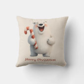 Coussin Joyeux Noël mignon Ours Polaire Design (Verso)