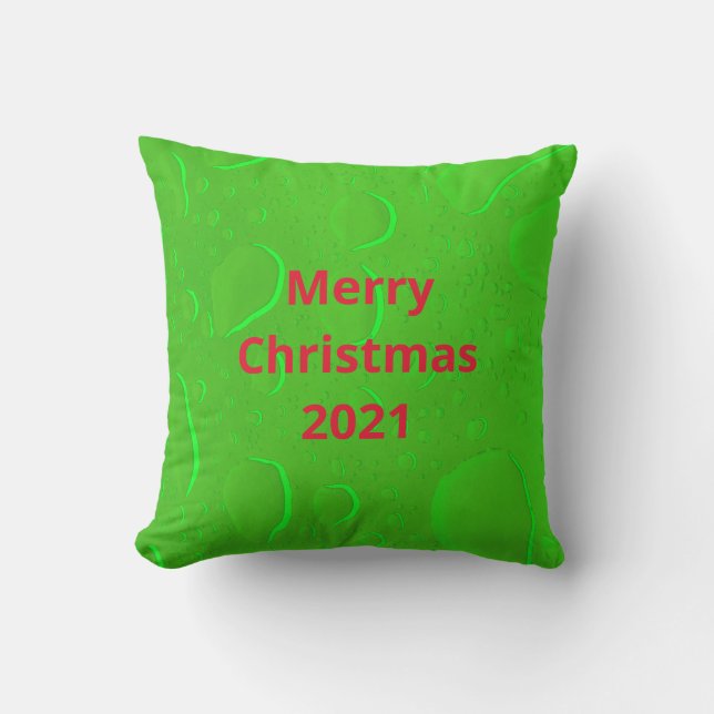 Coussin Joyeux Noël Neon Vert Eau Rouge Jeu Abstrait (Recto)
