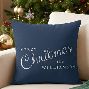 Coussin Joyeux Noël Nom de Famille Personnalisé