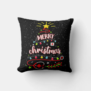 Coussin Joyeux Noël Nurse Funny PICU Nurse Noël