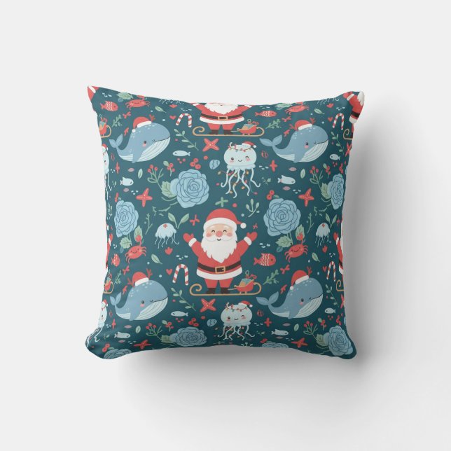Coussin Joyeux Noël! Ocean Friends (Recto)