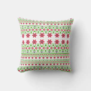 Coussin Joyeux Noël ornemental flocon de neige