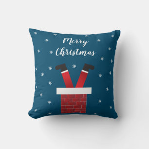 Coussin Joyeux Noël Père Noël à l'envers Chimney