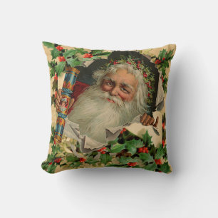 Coussin Joyeux Noël Père Noël classique antique