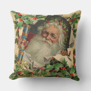 Coussin Joyeux Noël Père Noël Holly