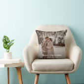 Coussin Joyeux Noël Photo Sombre Crépusculaire (Chaise)