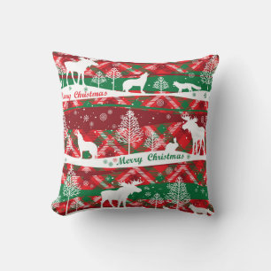 Coussin Joyeux Noël Plaid - Décor Rustique