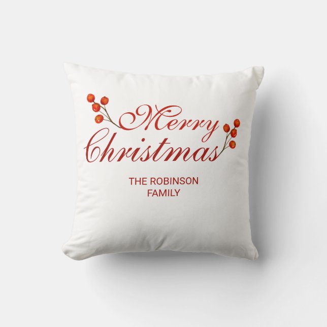 Coussin Joyeux Noël Red Berries (Recto)