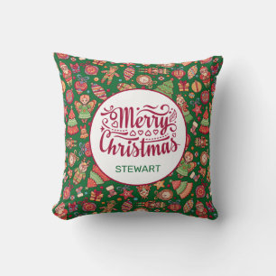 Coussin Joyeux Noël Rétro Personnalisé