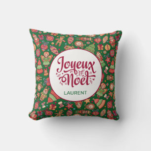 Coussin Joyeux Noël Rétro Vert