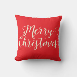 Coussin Joyeux Noël Rouge Beige Noël