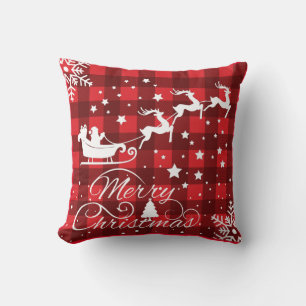 Coussin Joyeux Noël rouge moderne