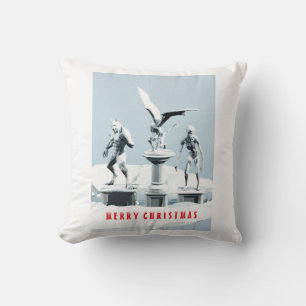Coussin Joyeux Noël. Sculptures de glace monstrueuses